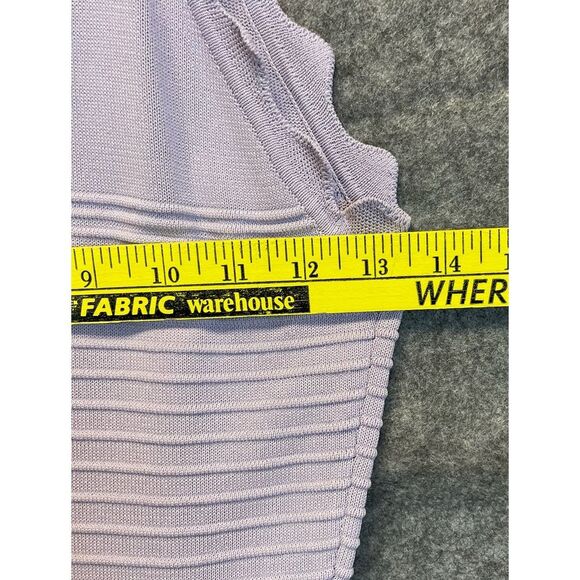 ELIZA J Scalloped Fit & Flare Sweater Dress Size XS Lilac Mini Sleeveless Spring - Picture 5 of 15